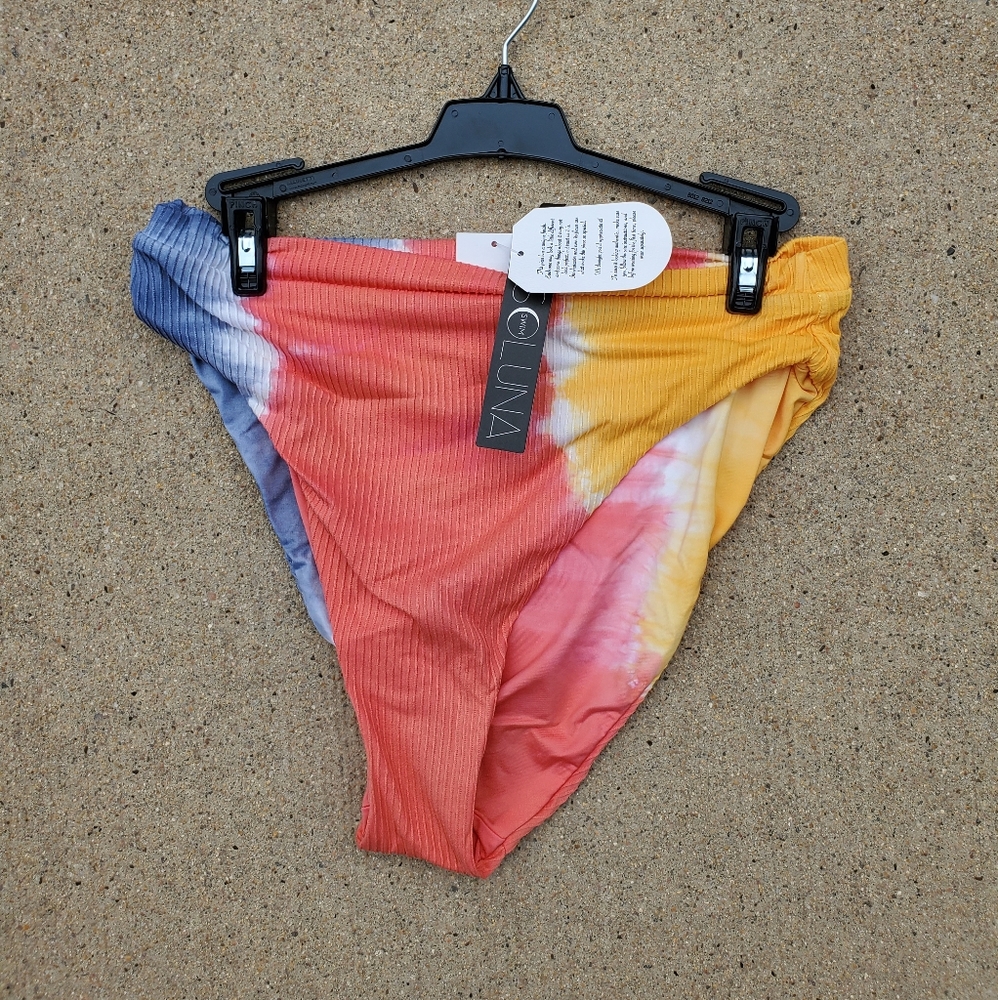 Soluna Swim Creamsicle Tie-Dye High Waist Bottoms Sz L NWT